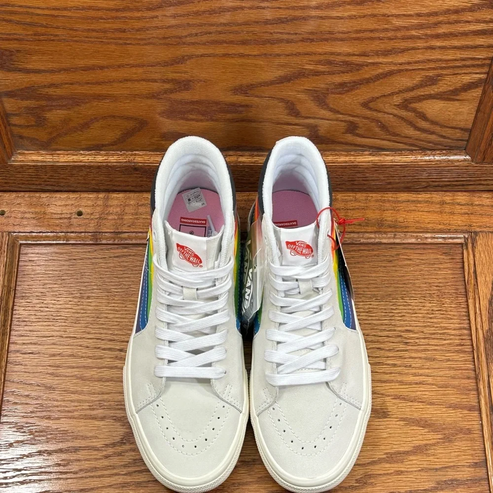Vans Skate‎ Sk8 Hi Pride White Multi Shoes - Picture 4 of 9